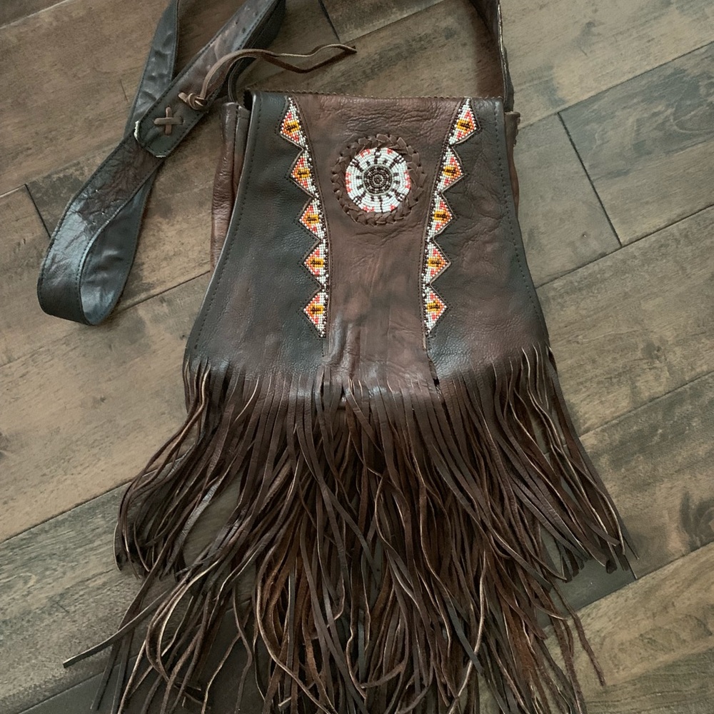 Pamela V Beaded Fringe Crossbody